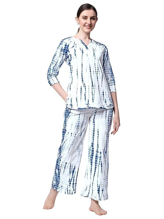 Pyjama tie-dye femme Aashita Creations ensemble court kurti palazzo