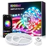Fussion 100ft Smart LED Strip Lights Bluetooth with Remote, LED Lights for Bedroom with Remote Music Sync, Room Christmas Decoration(100Ft APP+ Remote+ Mic Control)