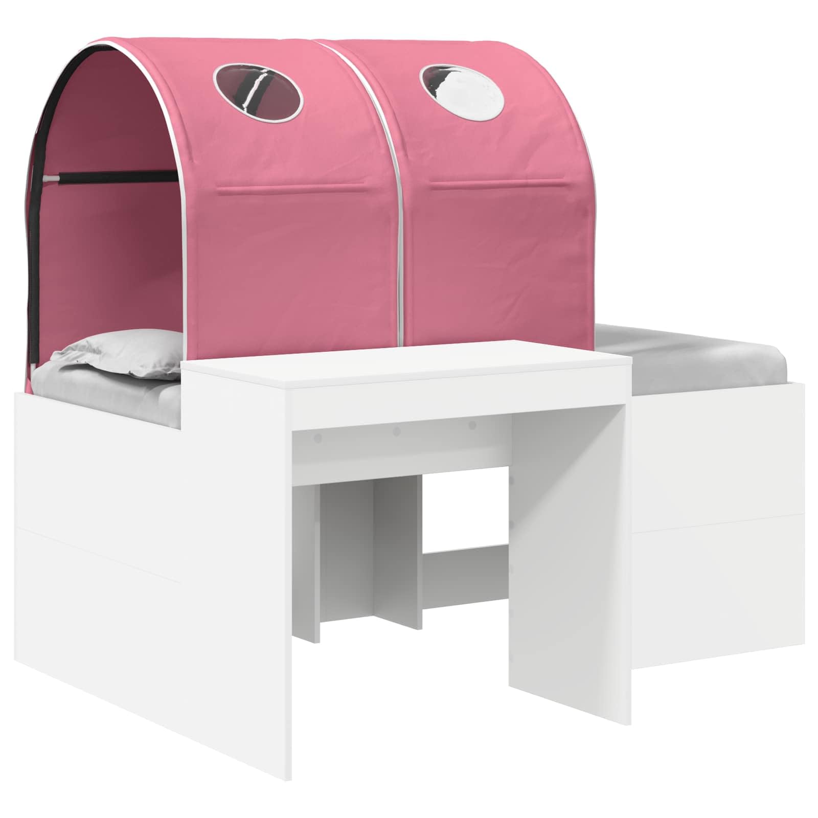 Cama con túnel para habitaciones pequeñas con escritorio y almacenaje de roble