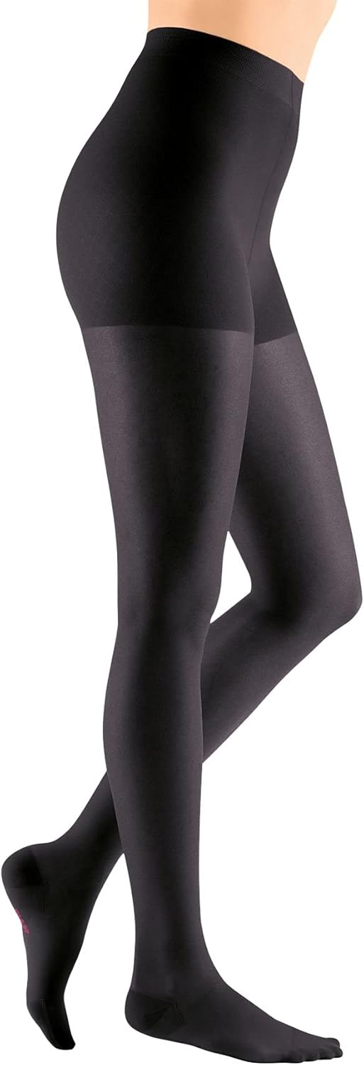 mediven sheer & soft for Women, 20-30 mmHg Maternity Panty Closed Toe Compression Stockings, Ebony, II-Petite
