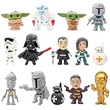 ★ Colección: Perfecto para la colección de Star War, juegos, decoración de automóviles, decoración de escritorio y decoración de pasteles, también son buenos para niños. ¡A los fanáticos de Star Wars les encantará el papel que se juega y cuidarán a los niños!