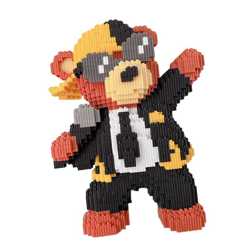 Sunglasses Bear Mini Building Blocks Set, 5500 PCS DIY Sunglasses Bear Bricks Toy Model, MOC Micro Building Model Kit, Construction Toys Gift for Adults and Teens