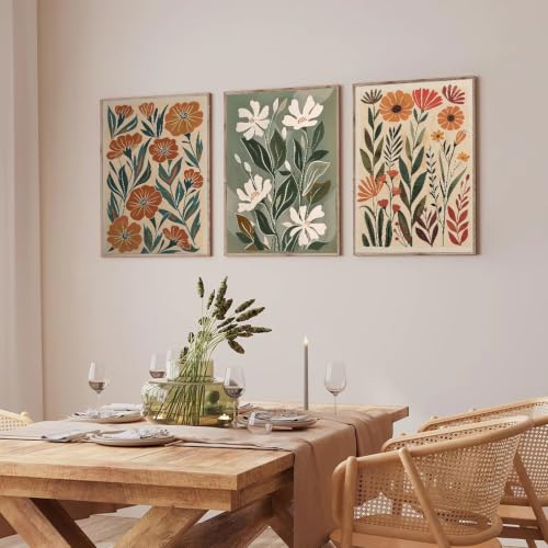 Impression sur toile abstraite, affiche élégante de fleurs pour design épuré
