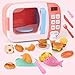 Kinder Mikrowellen Spielzeug, Kinderküchengeräte, Simulations Elektroofen mit Essen, Kinderspielzeug Küchenset, geeignet für Kindererziehung, Spiele, Kindertagsgeschenke, Neujahrsgeschenke - Rosa