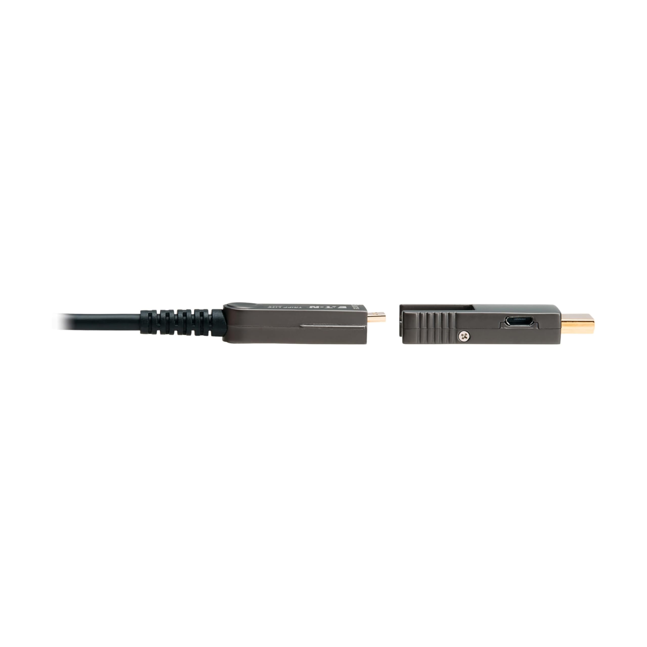 Tripp Lite Cable óptico activo de fibra HDMI de larga distancia (AOC), 98 pies, conectores desmontables para Micro-HDMI, UHD 8K @60Hz, HDR, HDCP 2.3, negro, 3 años de garantía (P568FMM-30M-8K6)