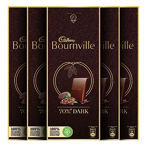 Cadbury Bournville Rich Cocoa 70% Dark Chocolate Bar, 5 x 80 g & Cadbury Bournville Rich Cocoa 70% D amazinggiftidea-com