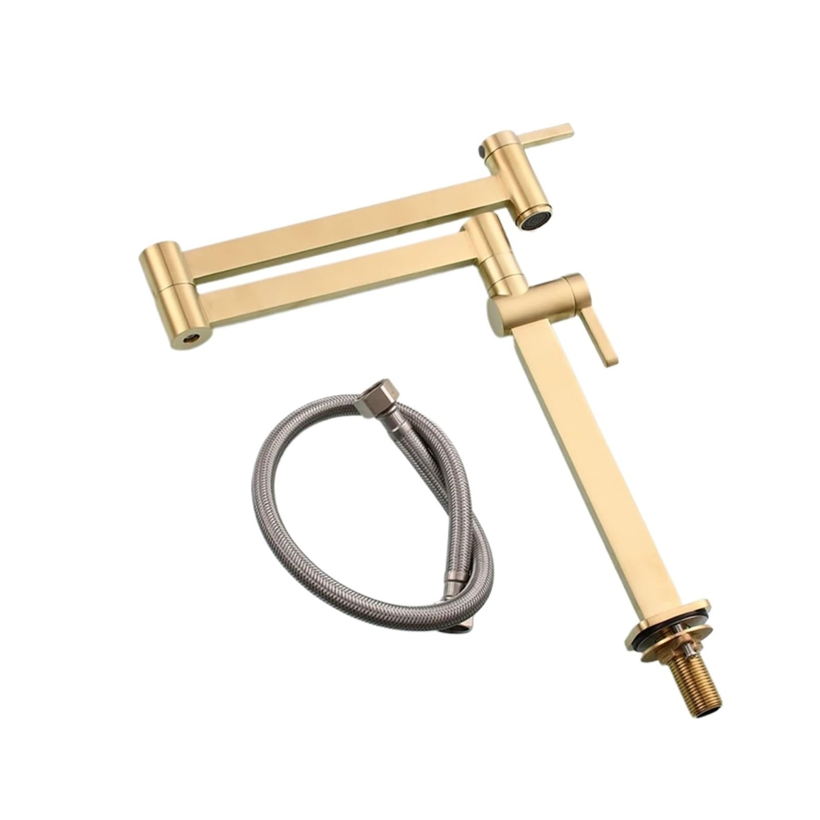 ZQFHSX Brass Pot Filler Faucet Deck Mount Stove Folding Stretchable Double Joint Swing Arm Rotatable Cold Only for Most Scenarios