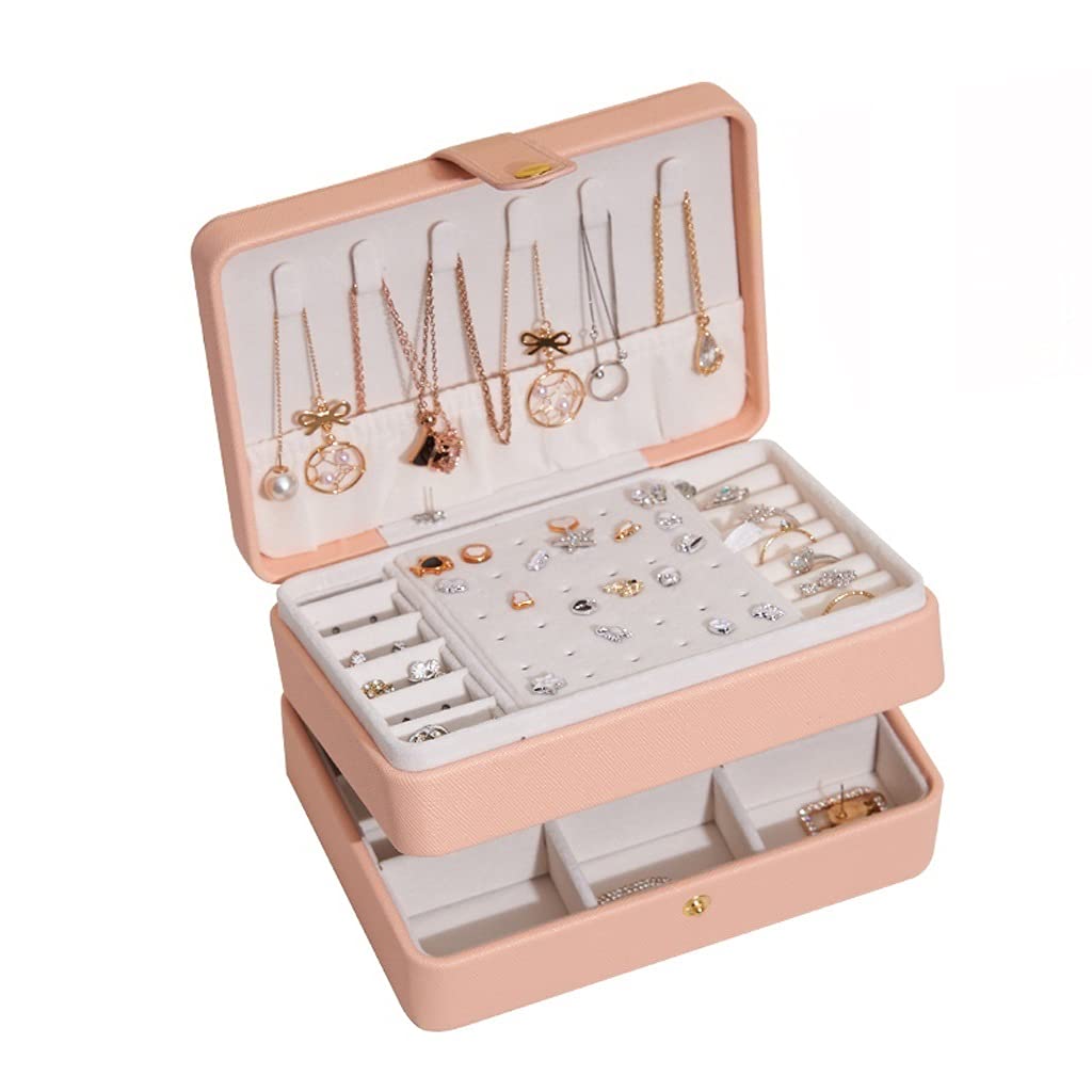 Boîte bijoux portable PU anti-nœuds pour ranger colliers et bagues en sécurité