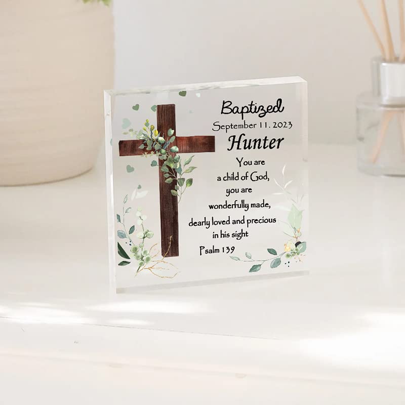 Personalized baptism gifts acrylic plaque, Christening gifts, Psalm 139 Acrylic plaque for babys room, Christian gifts baptism, Cross for babys room, Baby religious gifts, Baby gifts