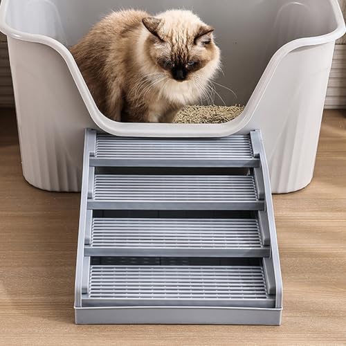 Marchepied chat réglable et pliable avec base stable pour litière
