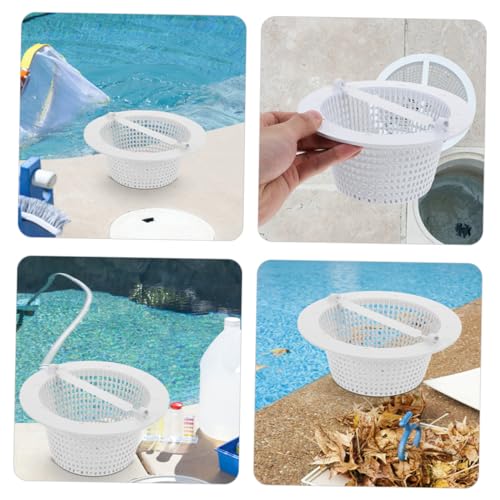 BUTIFULSIC Cesta de filtro de piscina, 2 peças, plástico branco dedicado