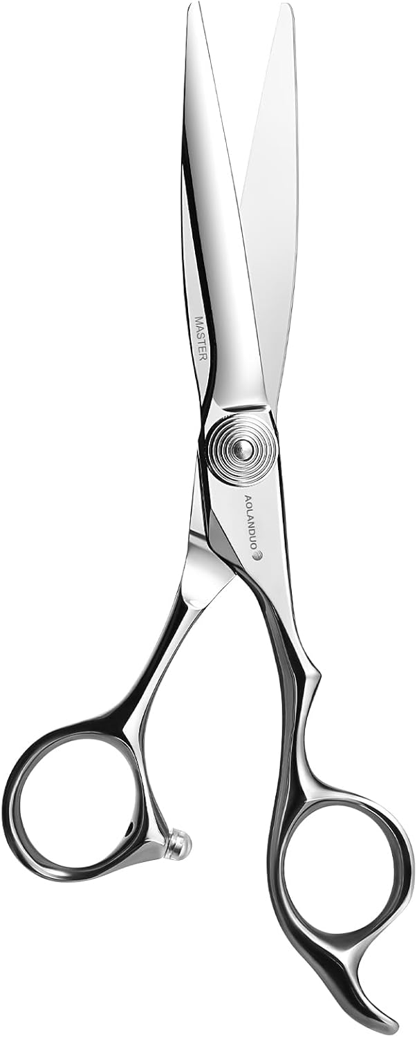 Master Series Barber Scissors 6" – VG10 Steel, Large Frame Handle for Big Hands, Reinforced Blade Back for Long-Term Use, Convex Edge, Precision Tension, 1 Count