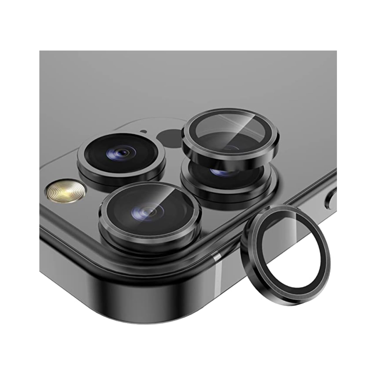 DIGI CORE Camera Lens Protector Compatible With Apple iPhone 14 Pro/14 Pro Max Keep Original Camera HD Glass Camera Lens Screen Cover Film For iPhone 14 Pro/14 Pro Max Black