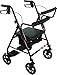 ProBasics Transport Rollator with Padded Seat, Fold Up Seat, 8 Inch Wheels, Weight Capacity: 250 Pounds, Burgundy