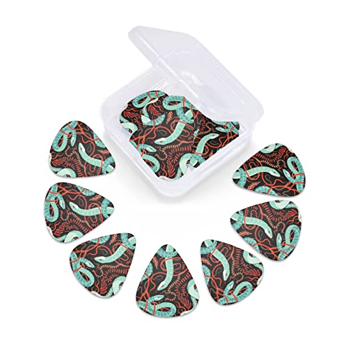 Lot de 24 médiators imprimés serpent et fleurs pour guitare acoustique, électrique, basse (0,46/0,71/0,96 mm) - Les Beatles, Paul McCartney, John Lennon, RIngo Starr, George Harrison Lot de 24 médiators imprimés serpent et fleurs pour guitare acoustique, électrique, basse (0,46/0,71/0,96 mm) – Image 7
