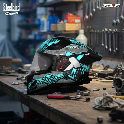 Image of Steelbird SBH-61 SXE X3 Pinlock ISI and Dot Certified Full Face Graphic Helmet for Men and Women with Inner Silver Sunshield