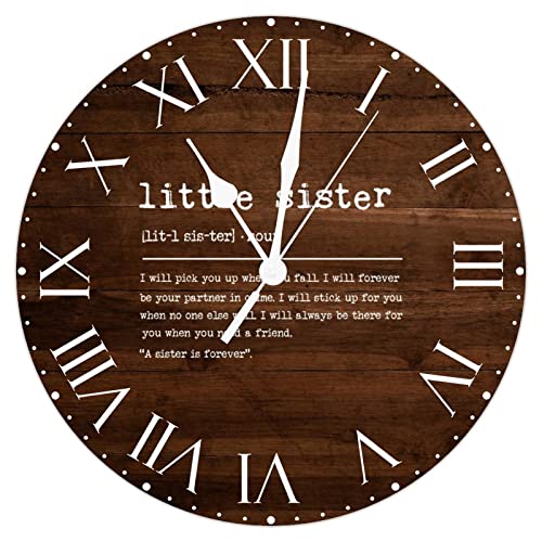 Littlesisterdefinitionpvcclockprimitivesayingsframelessclocksromannumeralsclocktypographyartprint12insilentnontickingroundwallclockforclassroomkitchenlivingroombathroom Urban Country Home Decor Little sister definition pvc clock primitive sayings frameless clocks roman numerals clock typography art print 12in silent non ticking round wall clock for classroom kitchen living room bathroom urban country home decor