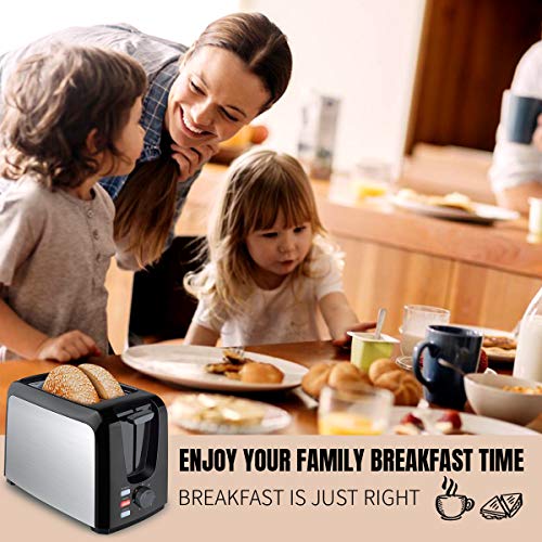 Toaster 2 Slice Toasters Best Rated Prime Toaster Compact Brushed Stainless Steel Toaster Black Small Toaster For Breakfast Bread Bagel Defrost Cancel Button Removable Crumb Tray Quickly Toast #TOP1