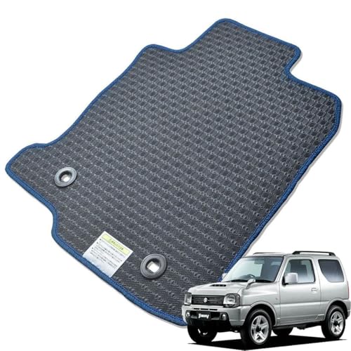 Kemmel スズキ ジムニー JB23W 平成10年10月〜平成30年7月 4WD AT車(オートマ) 運転席床部に固定式オスボタン有 専用 ラバーマット ゴムマット 選べるエッジカラー14色 エッジカラー/ネイビー (運転席+助手席のみ) 日本製
