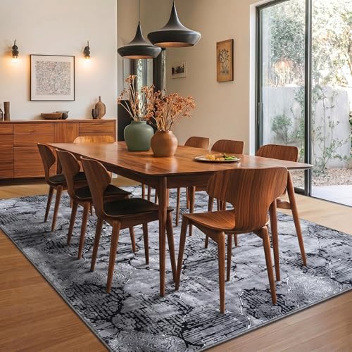 Image of Medallion Vintage Look Carpet for Living Room Bedroom Dining Room | Washable Area Rug with Non Slip TPR Backing | Modern Floor Carpet for Home(Design04-5x7 Feet)