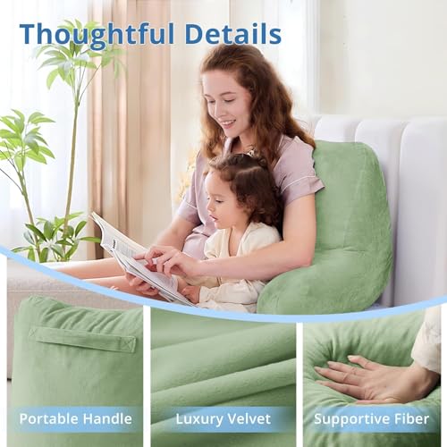 Image of Sasttie Reading Pillow for Bed, Back Pillow for Sitting Up, Sage Green