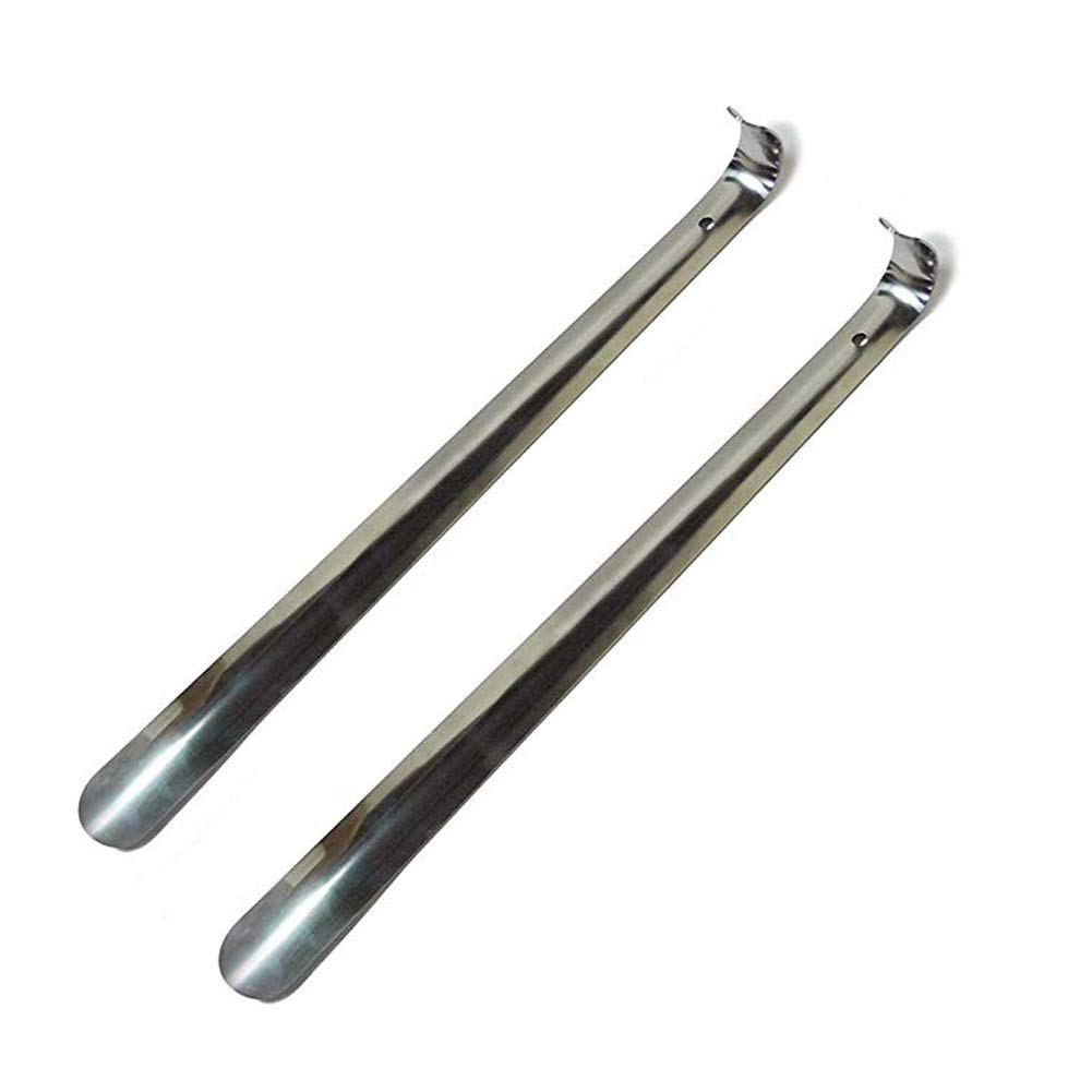 HMTE Calzador de Zapato de Mango Largo de 41 CM, Calzador de Metal de Acero Inoxidable para Hombre, Mujeres Embarazadas, Ancianos, Pacientes lumbares (A 41 CM/16,14 Pulgadas)