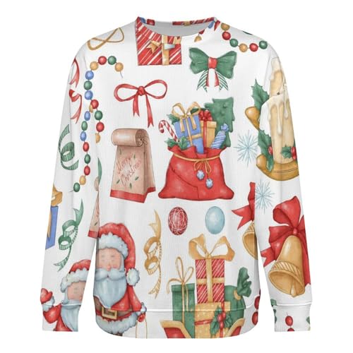 Lovely Deer Mens Sweater Crewneck Sweater Sweaters for Men Long Sleeve Pullover4