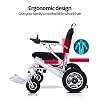 Fold and Travel Lightweight Electric Wheelchair, Mobility Scooter Wheel Chair, Aviation Travel Safe Power Wheelchair Foldable Silla de Ruedas Electrica para Adultos (Black, 17 Seat Width)