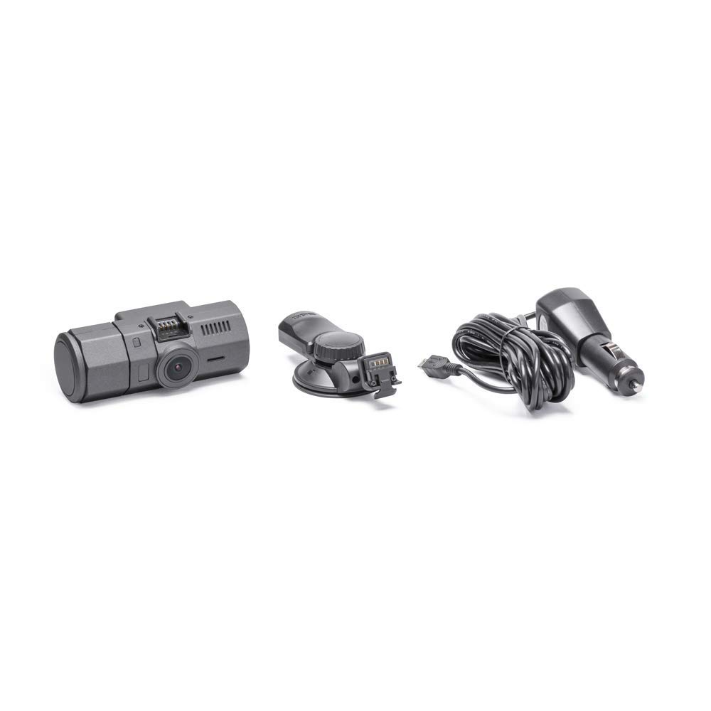 Midland Street Guardian Dual Telecamera, Doppia Video Camera da Auto con Cycle Recording, Grandangolo 160° out + 120° in, Black Box, Cavo Presa Accendisigari e Cavo USB