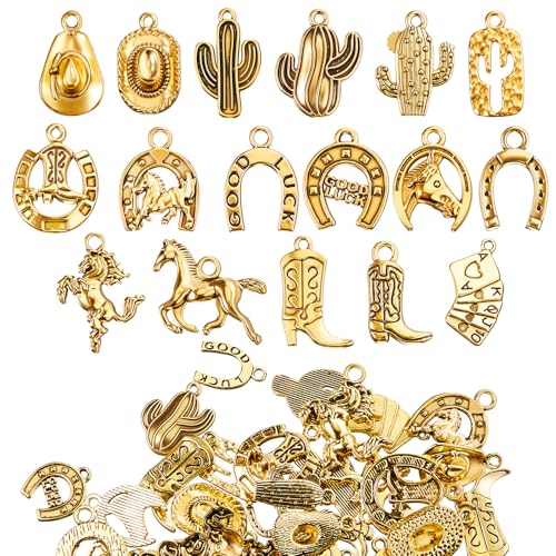 MTLEE Western Cowboy Charms Jewelry Making Alloy Antique Gold Fresh