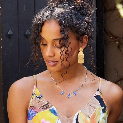 Gold Earrings for Women 14k Gold Plated Lightweight Dangle Earrings Hammered Disc Drop Geometric Hypoallergenic Earrings for Her2