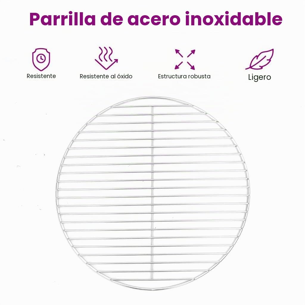 vidaXL Parrilla para Barbacoa Plateado 60 x 60 cm Acero Inoxidable