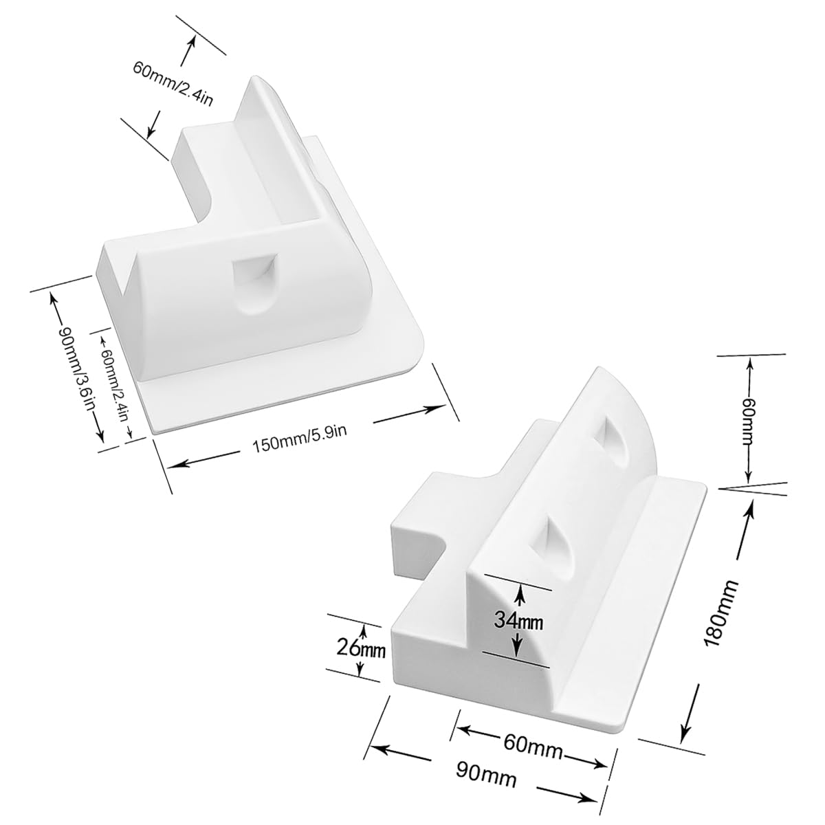 Soporte de montaje para panel solar ABS (7 piezas), sin perforaciones, kit de soporte de esquina para techo de RV, barco, furgoneta, caravana, protección UV, color blanco
