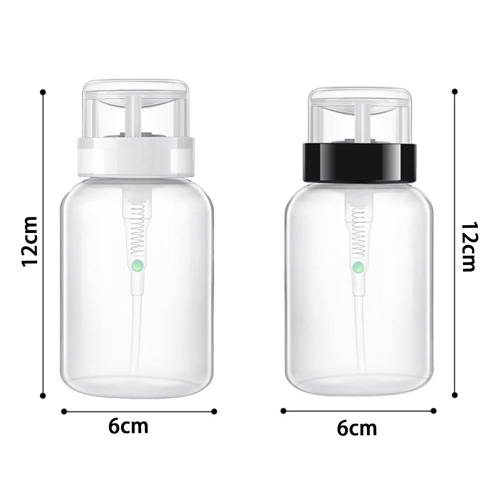 2 Pezzi 200ml Bottiglia vuota della pompa della pressione plastica Premere il contenitore del liquido,Portabottiglie per Rimozione Smalto per Set di Strumenti per Nail Art e Uso Personale