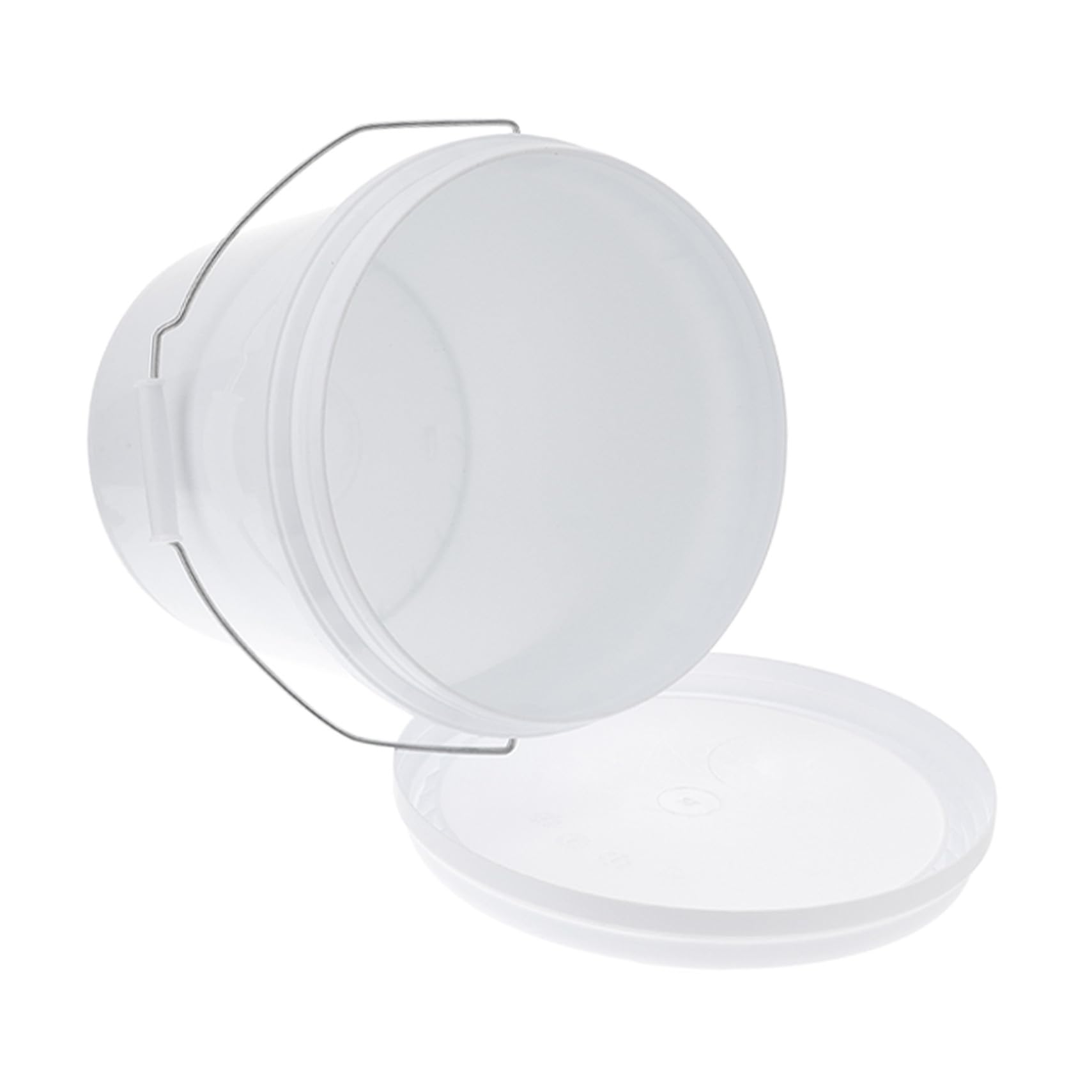Sosoport Seau Extérieur Portable pour Poignée Usage Domestique et Rond en Plastique Blanc de 10l Couvercle Hermétique