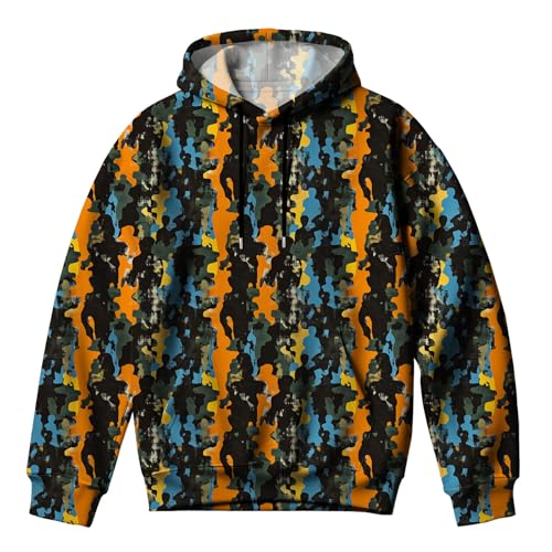 Camo Hoodies for Men Fleece Fashion Fall Camouflage Sweatshirts Long Sleeve Outdoor Pullover Hoodie with Pocket3