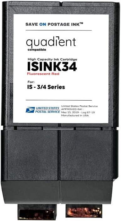 Cartucho de tinta compatible con ISINK34 Quadient Neopost para máquinas de correo IM 3, IM4, IS3 y 4 Series - Fabricado con nuevos componentes