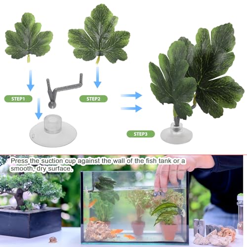 Image of Jeffdad 4Pcs Fish Leaf Pad Fish Tank Accessories Aquarium Decor Simulating Plants Betta Natural Soft Aquarium Plastic Plants for Betta Fish Tank Decorations