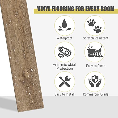 Image of NeuType Luxury Vinyl Flooring - Interlocking Planks for Easy DIY Installation - Wood-Grain Texture, 9 Per Box, 21.5 Sq. Feet, Moisture-Resistant for Every Room