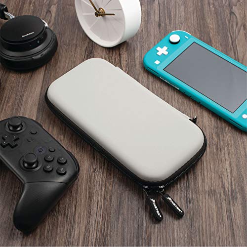 Insten Compatible with Nintendo Switch Lite Carrying Case - Hard Shell Portable Travel Pouch for Console & Accessories, 10 Game Cards Slots, Gray