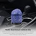 Yourkar Bling Car Trash Can with Lid, Sparkling Crystal Auto Garbage Can with Leak-Proof Lid, Multipurpose Waterproof Trash Bin for Automotive Home Office Kitchen Bedroom (Blue)