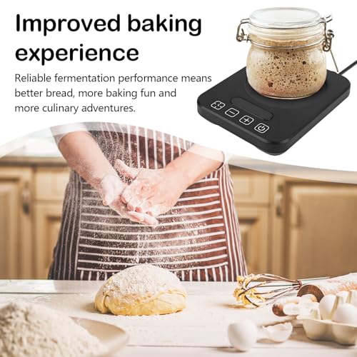 Ysislybin Sauerteigstarterwärmer, 36W Sauerteig Wärmer mit 20-38 ° C Präzise Temperaturregelung 12,4 x 15,5 cm Hefegärungsthermostat mit 12-Stunden-Timer und Automatische EIN-/Ausschaltfunktion