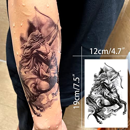Aresvns Temporary Tattoo Half Sleeve for Men Women and kids,Black Realistic Half Arm Fake Tattoos Waterproof ,Panda,Tiger,Bear,Wolf,Snake,Eagle,Ancient Warriors