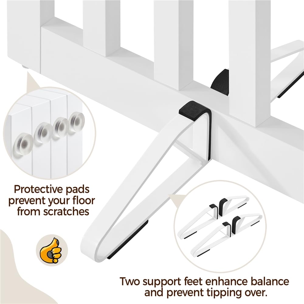 Yaheetech Barrera de Seguridad para Perros Plegable Parque para Perro de Madera 201,5x60,5 cm Puerta para Perros Interior Recinto Perro Vallas para Mascotas Blanco