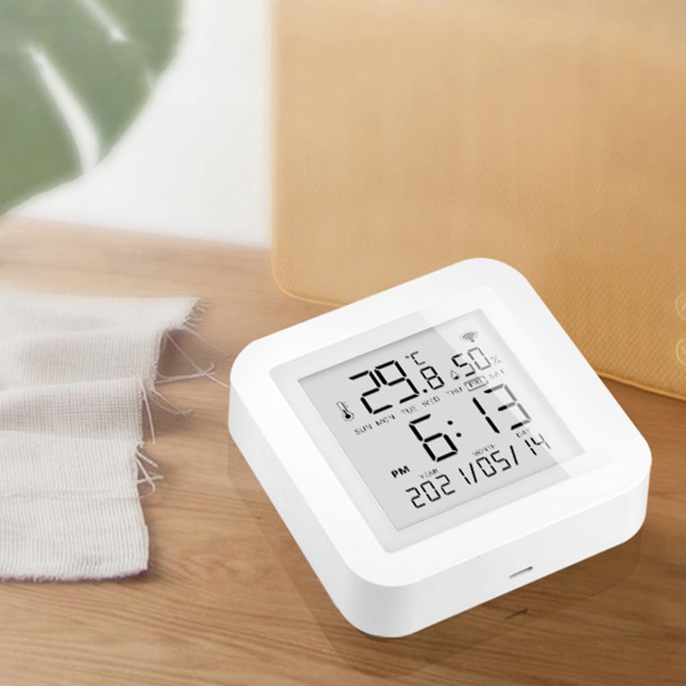 WiFi Sensor de temperatura y humedad termómetro inteligente higrómetro para automatización del hogar - Compatible con Alexa y Google Home