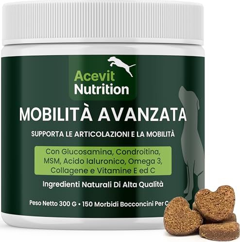 Integratore Articolazioni Cane 150 Bocconcini 100% Naturali, Condroprotettore con Glucosamina,