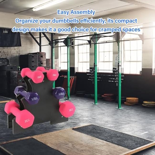 Keenso Dumbbell Rack,20kg Bearing 3 Tier Weight Rack Stand for Home Gym