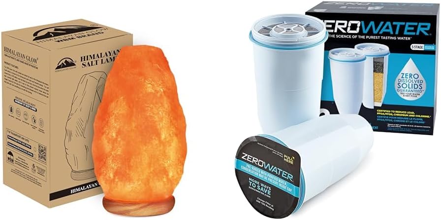 Himalayan Glow Salt Lamp with Dimmer Switch 5-7 lbs & ZeroWater Official Replacement Filter - 5-Stage Filter Replacement 0 TDS for Improved Tap Water Taste
