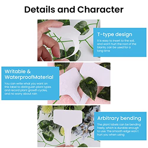 Image of HASTHIP 100pcs White Plant Label Plant Name Tag PP Plastic Reusable Plant Name Tags for Gardening Writtable Plant Tags for Plant Classfication, 100 Labels
