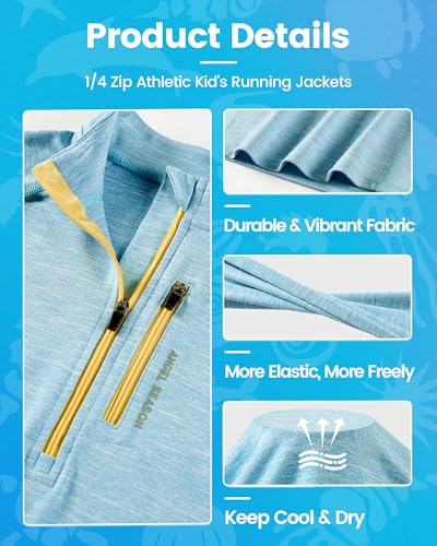 Image of Angel season Boys Girls Long Sleeve Shirts Breathable Moisture Wicking Athletic Activewear T-Shirt for Kids, 5-14 Years